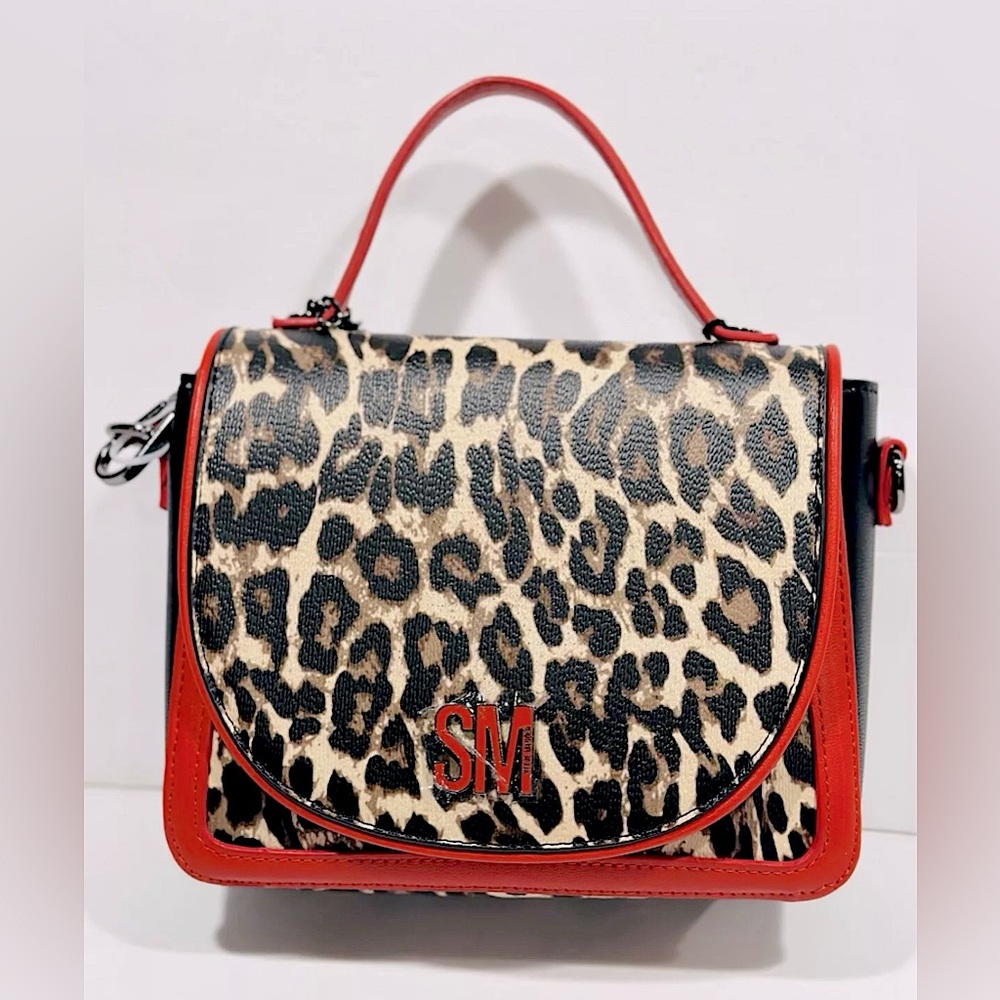 Steve Madden Red With Leopard Print Crossbody Bag